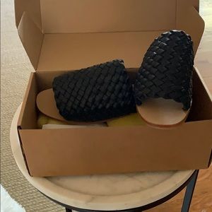 St. Agni black Corfu Woven Slide size 41